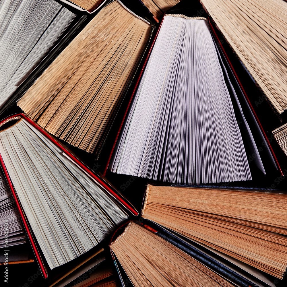 image of books from the top